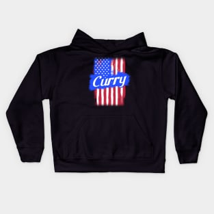 American Flag Curry Family Gift T-shirt For Men Women, Surname Last Name Kids Hoodie